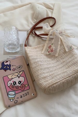 Cute Everyday Outfits, Outfit Inspo Casual Cottagecore Straw Bag