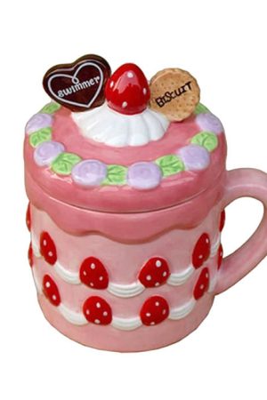Cute Everyday Outfits, Outfit Inspo Casual Cottagecore Strawberry Cookies Ceramic Mug