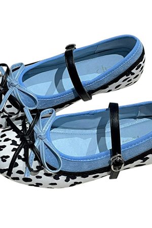 Cute Everyday Outfits, Outfit Inspo Casual Cow Print Mary Jane Ballet Flats