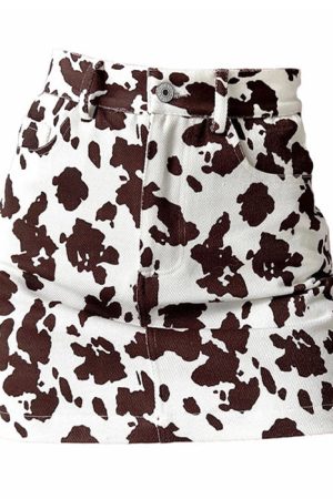 Cute Everyday Outfits, Outfit Inspo Casual Cow Print Teen Craft Skirt