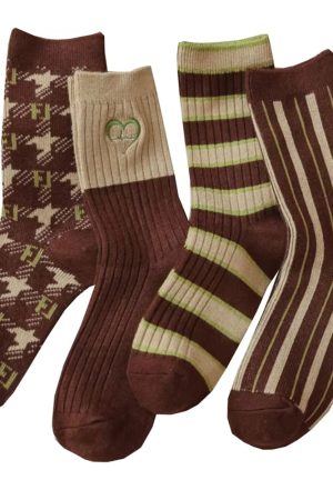 Cute Everyday Outfits, Outfit Inspo Casual Cozy Brown 4 Pack Socks
