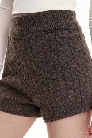 Cute Everyday Outfits, Outfit Inspo Casual Cozy Days Cable Knitted Shorts