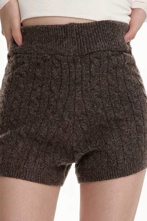 Cute Everyday Outfits, Outfit Inspo Casual Cozy Days Cable Knitted Shorts