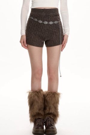 Cute Everyday Outfits, Outfit Inspo Casual Cozy Days Cable Knitted Shorts