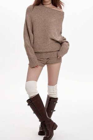 Cute Everyday Outfits, Outfit Inspo Casual Cozy Days Knitted Mini Shorts