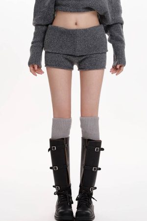 Cute Everyday Outfits, Outfit Inspo Casual Cozy Days Knitted Mini Shorts