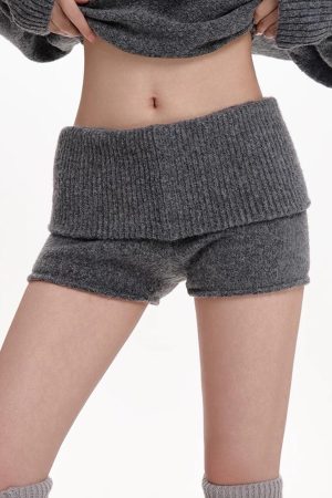 Cute Everyday Outfits, Outfit Inspo Casual Cozy Days Knitted Mini Shorts