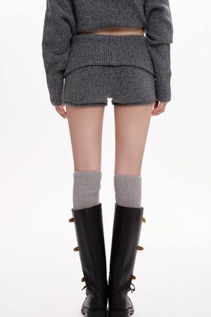 Cute Everyday Outfits, Outfit Inspo Casual Cozy Days Knitted Mini Shorts