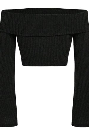 Cute Everyday Outfits, Outfit Inspo Casual Cozy Days Off Shoulder Knit Top