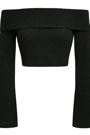 Cute Everyday Outfits, Outfit Inspo Casual Cozy Days Off Shoulder Knit Top