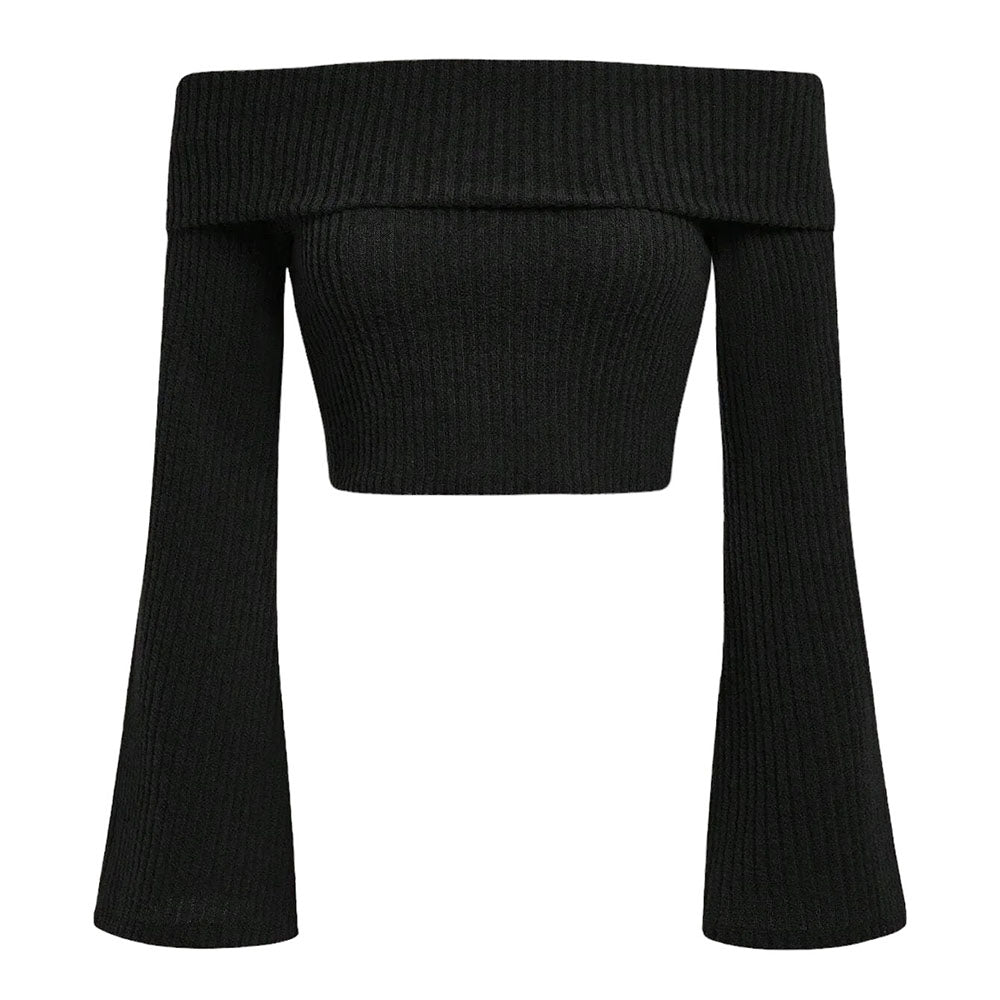 Cute Everyday Outfits, Outfit Inspo Casual Cozy Days Off Shoulder Knit Top