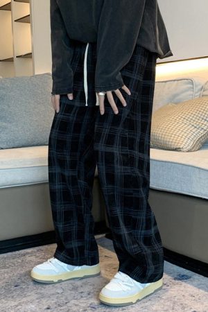 Cute Everyday Outfits, Outfit Inspo Casual Cozy Up Plaid Pants in Navy