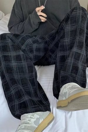 Cute Everyday Outfits, Outfit Inspo Casual Cozy Up Plaid Pants in Navy