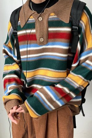 Cute Everyday Outfits, Outfit Inspo Casual Cozy Up Striped Collar Sweater