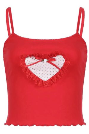 Cute Everyday Outfits, Outfit Inspo Casual Crimson Heart Crop Top