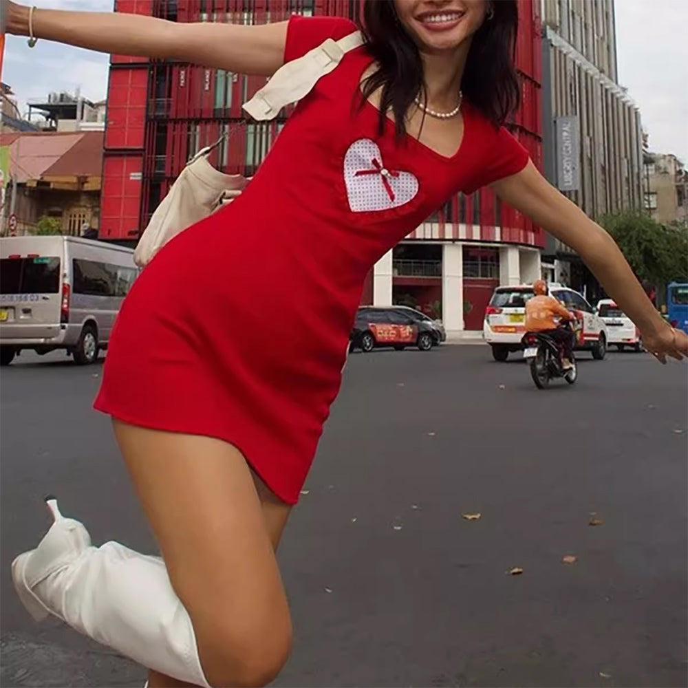 Cute Everyday Outfits, Outfit Inspo Casual Crimson Heart Mini Dress Cute Everyday Outfits, Outfit Inspo Casual Crimson Heart Mini Dress