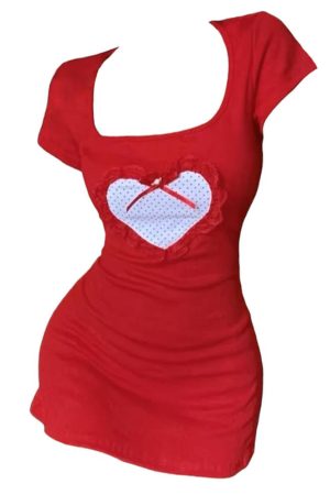 Cute Everyday Outfits, Outfit Inspo Casual Crimson Heart Mini Dress
