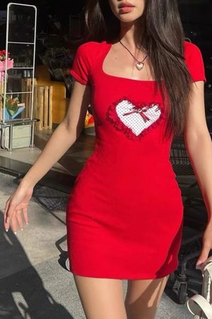 Cute Everyday Outfits, Outfit Inspo Casual Crimson Heart Mini Dress