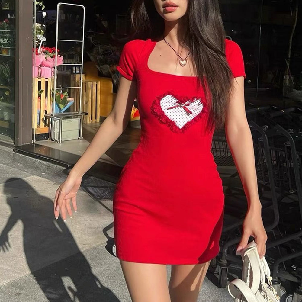 Cute Everyday Outfits, Outfit Inspo Casual Crimson Heart Mini Dress Cute Everyday Outfits, Outfit Inspo Casual Crimson Heart Mini Dress