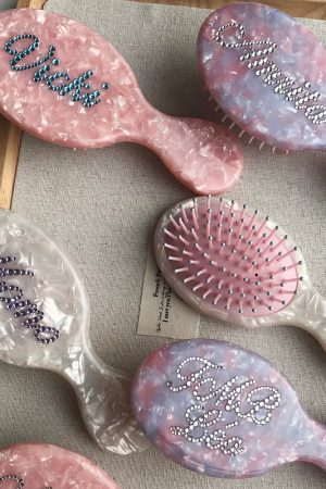 Cute Everyday Outfits, Outfit Inspo Casual Customizable Y2K Rhinestone Hair Brush