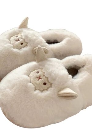 Cute Everyday Outfits, Outfit Inspo Casual Cute Lamb Fluffy Slippers