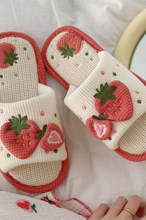 Cute Everyday Outfits, Outfit Inspo Casual Cute Strawberry Slippers