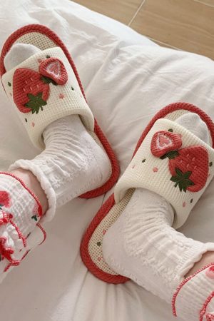 Cute Everyday Outfits, Outfit Inspo Casual Cute Strawberry Slippers
