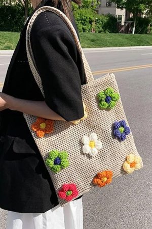 Cute Everyday Outfits, Outfit Inspo Casual Daisy Crochet Tote Bag