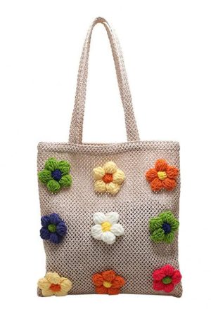 Cute Everyday Outfits, Outfit Inspo Casual Daisy Crochet Tote Bag