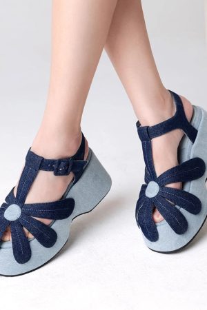 Cute Everyday Outfits, Outfit Inspo Casual Daisy Denim Platform Sandals