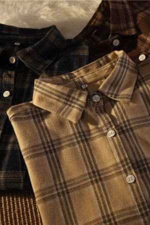 Cute Everyday Outfits, Outfit Inspo Casual Dark Academia Aesthetic Plaid Shirt