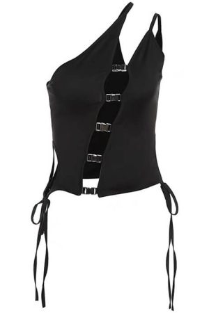 Cute Everyday Outfits, Outfit Inspo Casual Dark Enigma Asymmetrical Split Top