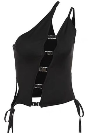 Cute Everyday Outfits, Outfit Inspo Casual Dark Enigma Asymmetrical Split Top