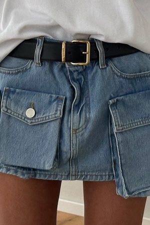 Cute Everyday Outfits, Outfit Inspo Casual Denim Cargo Mini Skirt