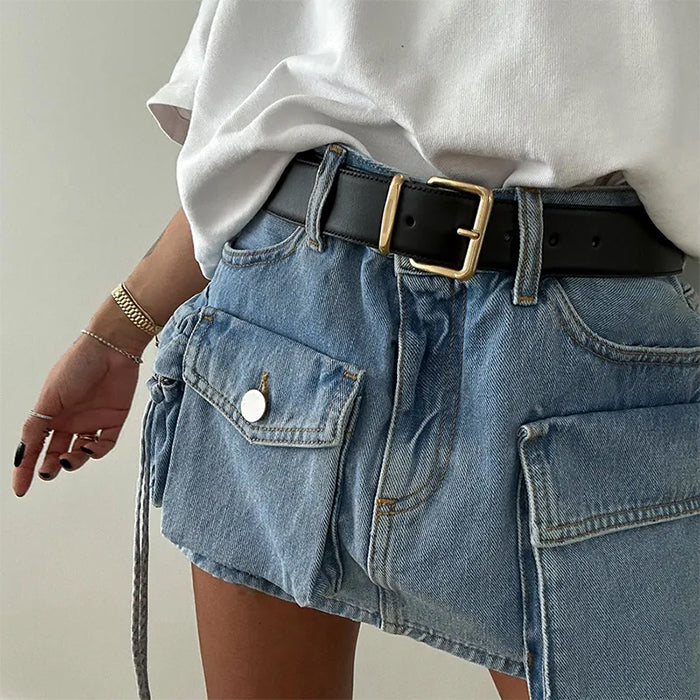 Cute Everyday Outfits, Outfit Inspo Casual Denim Cargo Mini Skirt Cute Everyday Outfits, Outfit Inspo Casual Denim Cargo Mini Skirt