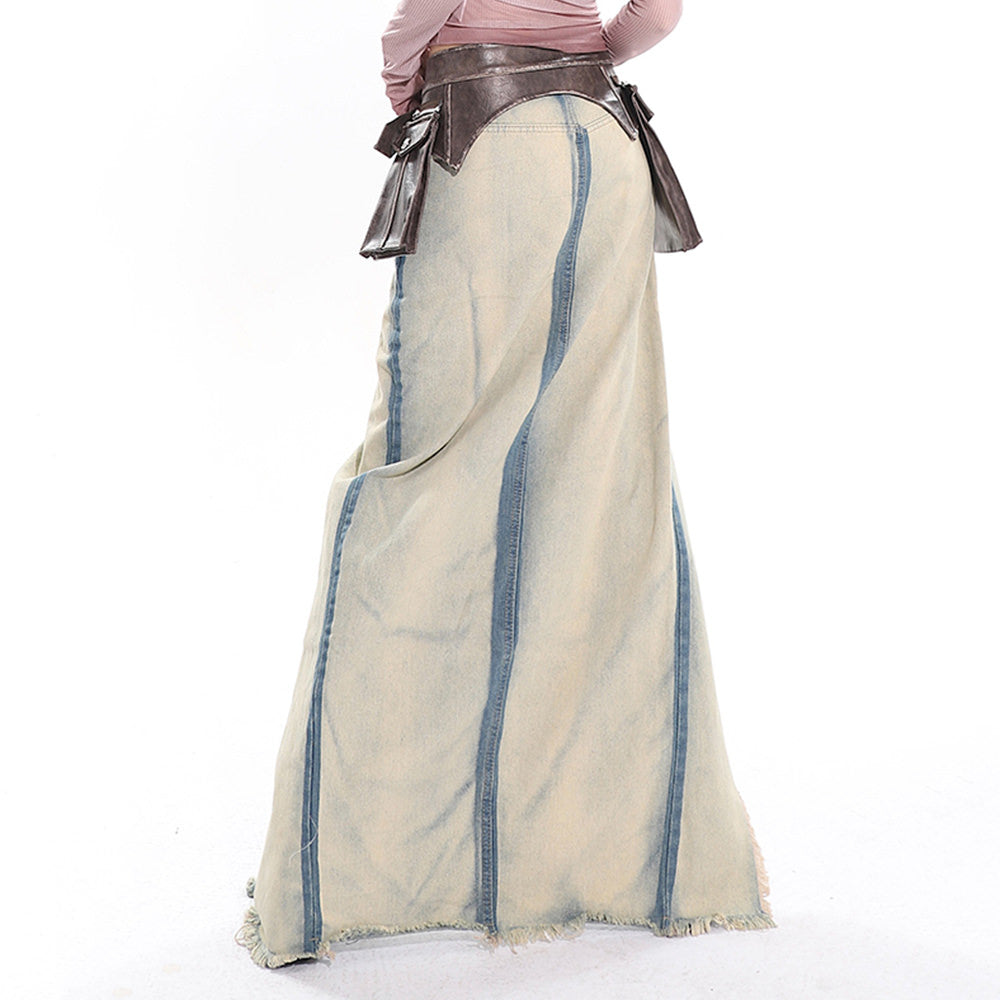 Cute Everyday Outfits, Outfit Inspo Casual Distressed Denim Maxi Skirt Cute Everyday Outfits, Outfit Inspo Casual Distressed Denim Maxi Skirt