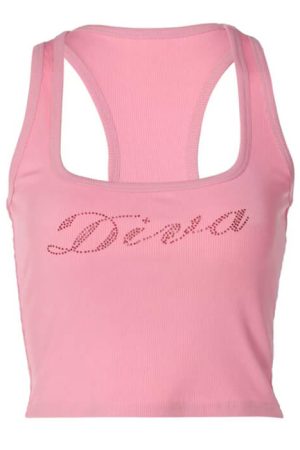 Cute Everyday Outfits, Outfit Inspo Casual Diva Rhinestone Halter Top