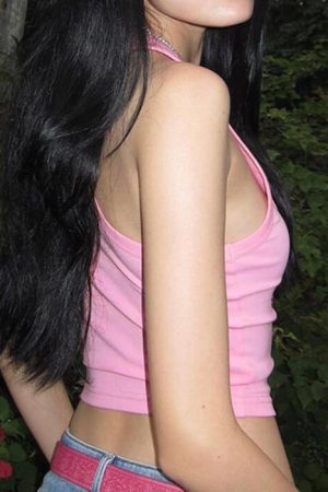 Cute Everyday Outfits, Outfit Inspo Casual Diva Rhinestone Halter Top