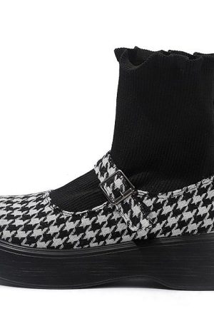 Cute Everyday Outfits, Outfit Inspo Casual Dogtooth Check Sock Sandals