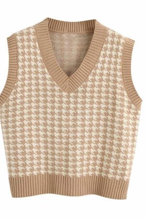 Cute Everyday Outfits, Outfit Inspo Casual Dogtooth Check Vest