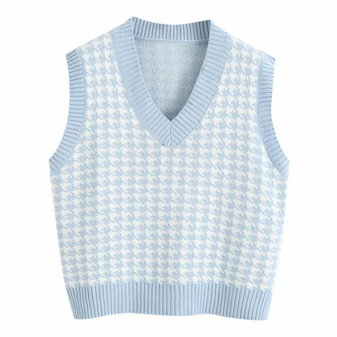 Cute Everyday Outfits, Outfit Inspo Casual Dogtooth Check Vest Cute Everyday Outfits, Outfit Inspo Casual Dogtooth Check Vest