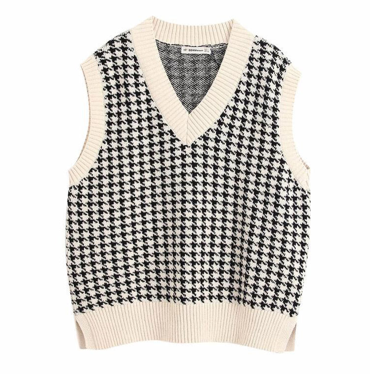 Cute Everyday Outfits, Outfit Inspo Casual Dogtooth Check Vest