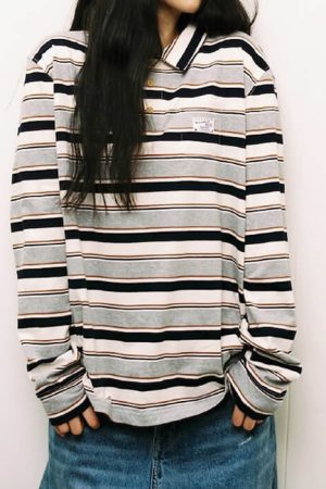 Cute Everyday Outfits, Outfit Inspo Casual Dorm Room Diaries Stripe Rugby Polo