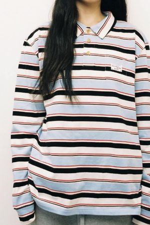 Cute Everyday Outfits, Outfit Inspo Casual Dorm Room Diaries Stripe Rugby Polo