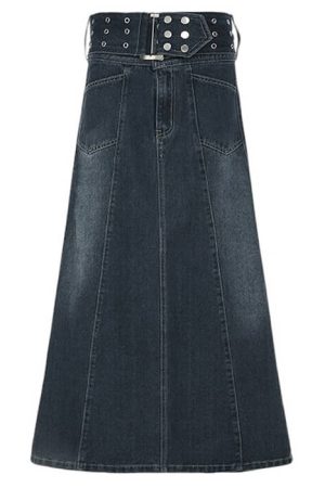 Cute Everyday Outfits, Outfit Inspo Casual Downtown Belted Denim Maxi Skirt