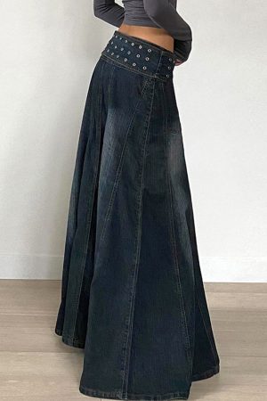 Cute Everyday Outfits, Outfit Inspo Casual Downtown Belted Denim Maxi Skirt