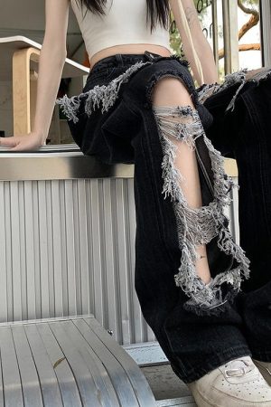 Cute Everyday Outfits, Outfit Inspo Casual Downtown Girl Aesthetic Destroyed Jeans