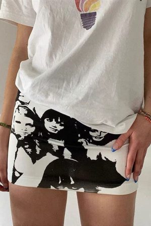 Cute Everyday Outfits, Outfit Inspo Casual Downtown Girl Aesthetic Print Skirt