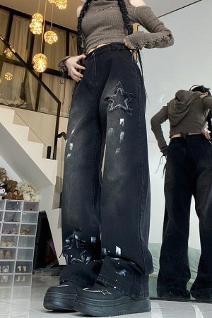 Cute Everyday Outfits, Outfit Inspo Casual Downtown Girl Black Star Jeans