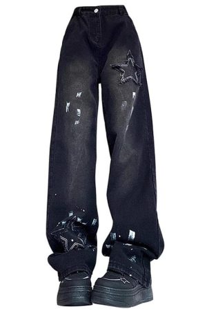 Cute Everyday Outfits, Outfit Inspo Casual Downtown Girl Black Star Jeans